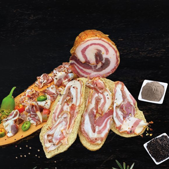 Pancetta Arrotolata di Suino Nero D’Aspromonte a tranci -  IL PICCOLO SALUMIFICIO